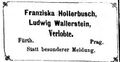 Verlobungsanzeige L. Wallerstein - F. Hollerbusch 1870
