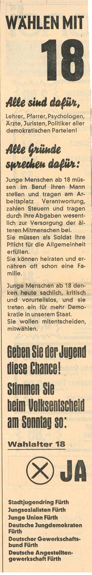 Zeitungswerbung in den Fürther Nachrichten zum Volksentscheid 1970.jpg