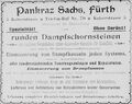 Werbeanzeige von Pankraz Sachs, 1901