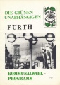 Deckblatt Wahlkampfprogramm Die Grünen/Unabhängigen zur Kommunalwahl 1984