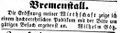 Zeitungsannonce des Wirts in , April 1852
