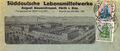 Firmenkomplex der Süddeutschen Lebensmittelwerke (Brief von 1922), vorher Maschinenfabrik Engelhardt, danach Fränkische Pelzindustrie - in der Bildmitte verläuft die Gießereistraße
