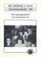 Kurzwahlprogramm Die Grünen zum Kommunalwahl 1990 in Fürth