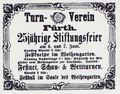Plakat zur 25-jährigen Stiftungsfeier des TV Fürth 1860, 1885