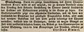 Zeitungsanzeige von Christian Kimmel, Februar 1843