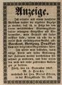 Anzeige Barchent, Bettzeug, Druckkattun im Hause Ellern, <!--LINK'" 0:1--> 25.9.1847