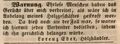 Lorenz Eder Holzhändler, Fürther Tagblatt 25. März 1845