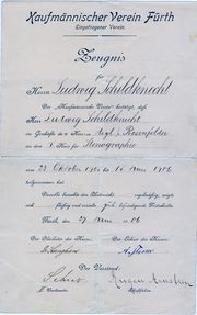 Stenographiezeugnis L. Schildknecht, 1906.jpg