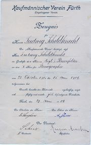 Stenographiezeugnis L. Schildknecht, 1906.jpg