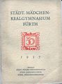Titelseite: Städt. Mädchen-Realgymnasium Fürth, 1957