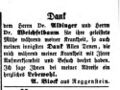 Dank an Arzt Weichselbaum, Fürther Tagblatt 23. Mai 1857