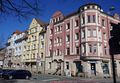Eckgebäude Flößaustraße 141 mit Nachbarhäusern Sonnenstraße 35 und 37