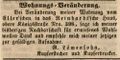 Zeitungsanzeige von <a class="mw-selflink selflink">Gerson Löwensohn</a>, August 1845