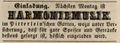 Werbeannonce für eine Veranstaltung im Pitterlein'schen Garten, Juli 1844