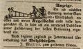 Zeitungsannonce von Jakob Walter, Wirt <!--LINK'" 0:15-->, März 1846