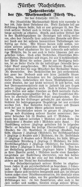 Datei:1 isr. Waisenanstalt nürnberg-fürther Israelitisches Gemeindeblatt 1. Juni 1931.pdf