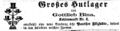 Zeitungsanzeige des Hutfabrikanten <!--LINK'" 0:66-->, Mai 1865
