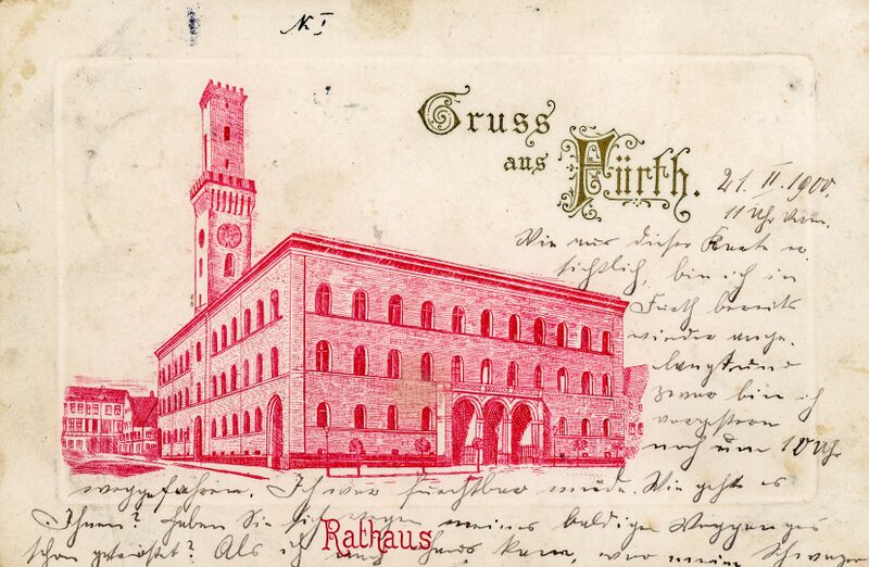 Datei:AK Rathaus gel 1900.jpg