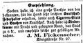 Zigarren und Kämme bei Fickenscher, Fürther Tagblatt  7.5.1867