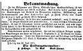 Moriz und Seligmann Schlenker´sche Aussteuerstiftung, Fürther Tagblatt 28. Juli 1871