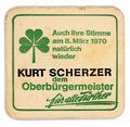 Bierdeckelwerbung für Kurt Scherzer.