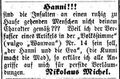 Erwiderung zum Wauwau, Fürther Tagblatt 26. Juli 1873