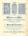 Historisches Werbeblatt der Spiegelfabrik Winkler & Kütt von 1900 (Vorderseite)