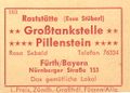 Zündholzschachtel-Etikett des ehemaligen Gastro-Betriebs Esso Stüberl und der Tankstelle Pillenstein (Autohaus), um 1970
