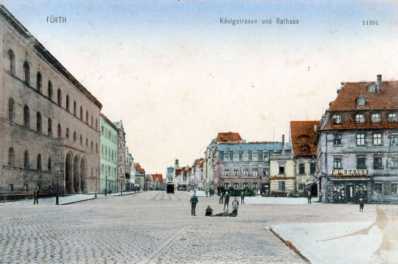 Datei:AK Königstraße Rathaus gel 20 Juni 1906.jpg
