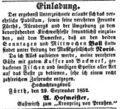 Zeitungsannonce des Wirts , , Oktober 1852