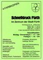 Anzeige des ehem. Unternehmens Schnelldruck Fürth, ca. 2000