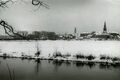 Aufnahme im Wiesengrund, im Hintergrund die Fürther Altstadt, Jan. 1967