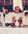 Pfarrer Georg Dobeneck beim Herz-Jesu-Jubiläumsgottesdienst 1980