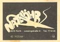 Zündholzschachtel-Etikett der ehemaligen Musikkneipe Nadelöhr, um 1965