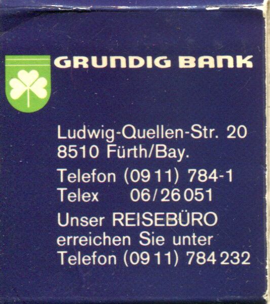 Datei:Grundig Bank Streichholzschachtel Rückseite.jpg