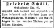 5d Anzeige Friedrich Schöll Gustavstr. 95, Ftgbl 14.03.1858.jpg