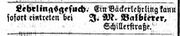 Anzeige Bäcker Balbierer Schillerstraße 4, Ftgbl. 7.6.1868.jpg