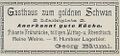 Werbeannonce zum goldnen Schwan, Juli 1898