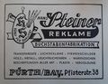 Werbeanzeige von Hans Steiner Reklame, 1949