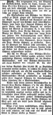 Zum Tode der Stifterin Bertha Schwarz.png