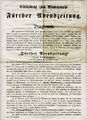 Vorankündigung für das Erscheinen einer neuen Zeitung, der Fürther Abendzeitung, 1864