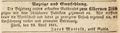 Werbeannonce für die Gaststätte <!--LINK'" 0:15-->, April 1841