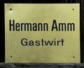 Namensschild Hermann Amm, erster Wirt der neuen Waldschänke