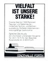 Werbung der <a class="mw-selflink selflink">Stadthalle</a> Fürth April 1987
