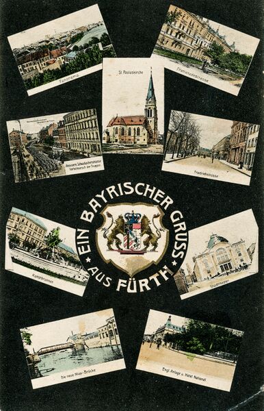 Datei:AK Bayrischer Gruß mit anderen Ansichtskarten gel 1906.jpg