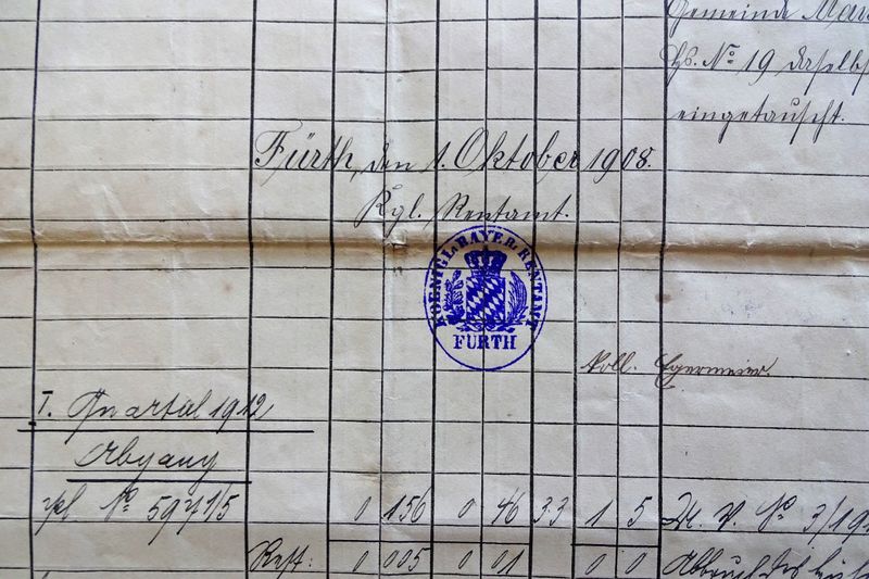 Datei:Königliches Rentamt Fürth 1908.jpg