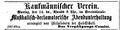 Anzeige Kaufmännischer Verein, Fürther Abendzeitung vom 12. Februar 1870