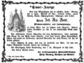 Todesanzeige für den Kürschner <!--LINK'" 0:1-->, Juni 1866