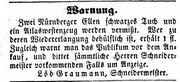 Graumann Kleidermacher, Fürther Tagblatt 09.06.1854.jpg