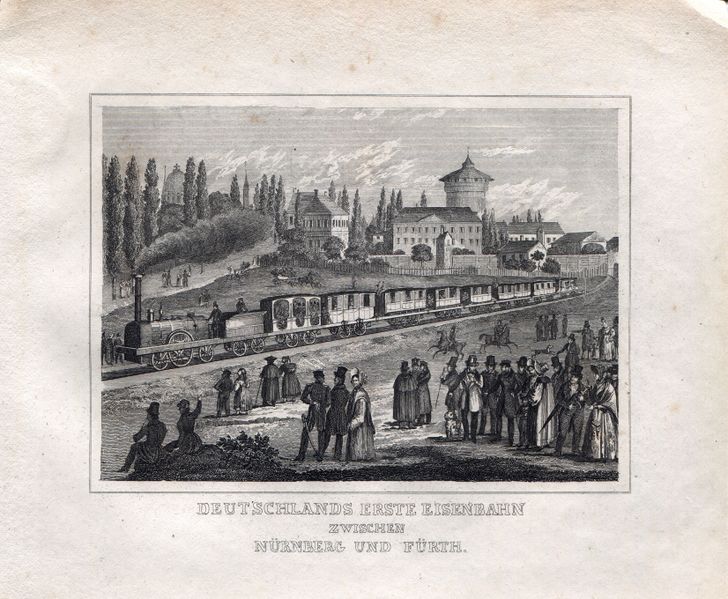 Datei:Kupferstich Ludwigseisenbahn 1835.jpg
